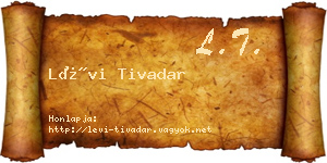 Lévi Tivadar névjegykártya